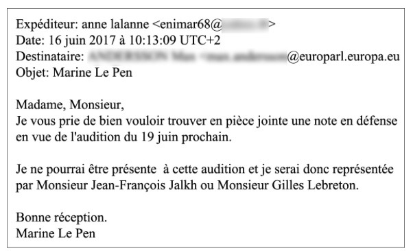 Capture écran du mail envoyé par Anne Lalanne ©Radio France