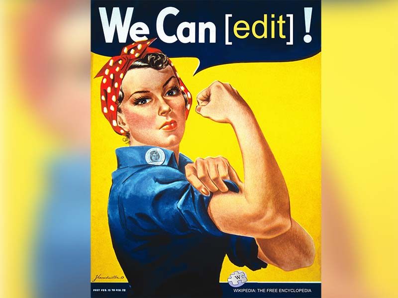 Parodie de la célèbre affiche “We Can Do It!”. Image dérivée par by Tom Morris via Wikimedia Commons. Domaine public