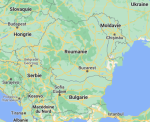 Carte de la Roumanie en Europe de l'Est